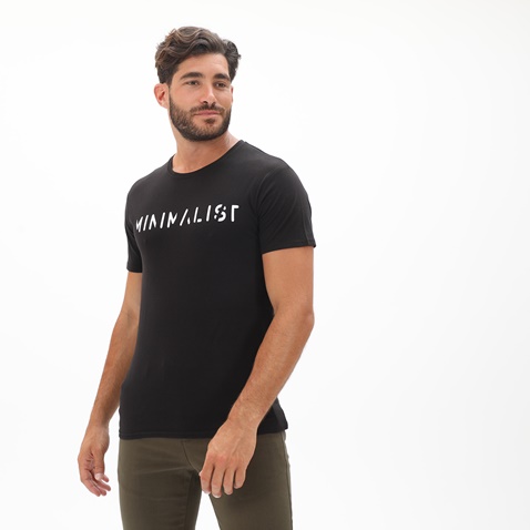RUN-Ανδρικό t-shirt RUN 21K9089201 BOX 14 RUN PRINT58 μαύρο