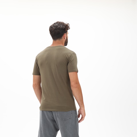 RUN-Ανδρικό t-shirt RUN 21K9091201 χακί