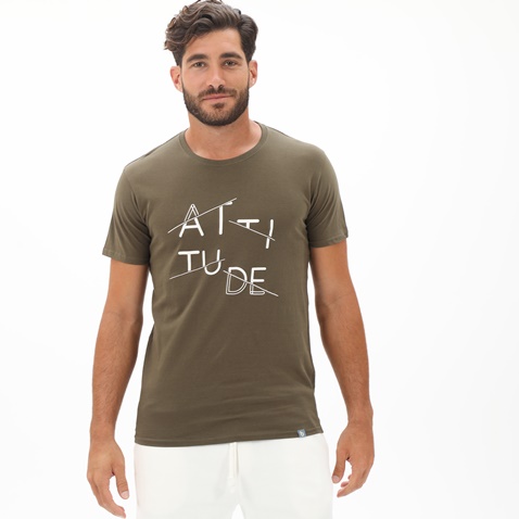 BATTERY-Ανδρικό t-shirt BATTERY  21K9106201 SJ46 λαδί