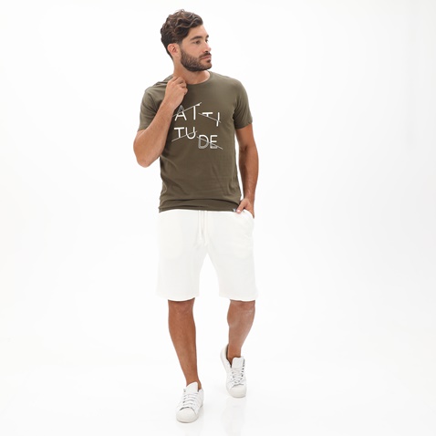 BATTERY-Ανδρικό t-shirt BATTERY  21K9106201 SJ46 λαδί