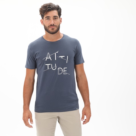 BATTERY-Ανδρικό t-shirt BATTERY 21K9106201 SJ46 μπλε