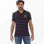 EDWARD JEANS-Ανδρική polo μπλούζα EDWARD JEANS 17.1.1.01.037 ISIDORE μαύρη ριγέ μπλε