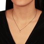 JEWELTUDE-Γυναικείο ασημένιο κολιέ JEWELTUDE 15570 μαύρο και ρόζ επιχρυσωμένο