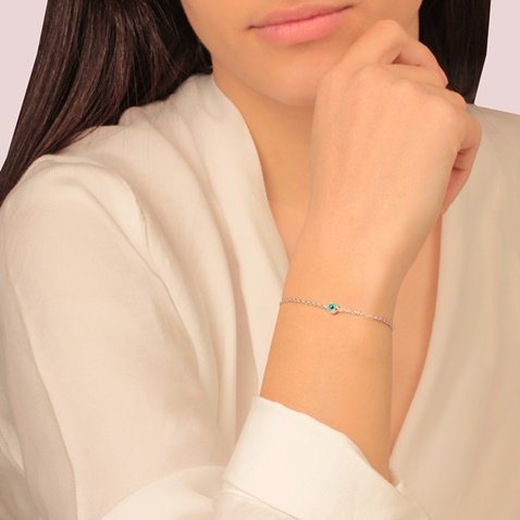 JEWELTUDE-Γυναικείο ασημένιο βραχιόλι JEWELTUDE 15625 ματάκι