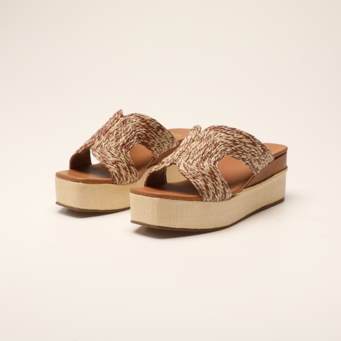 JOY'S-Γυναικεία flatforms JOY'S DV 1099-2687 καφέ