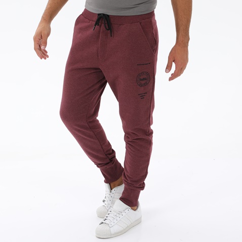 BODYTALK-Ανδρικό παντελόνι φόρμας jogger BODYTALK 1222-957000 μπορντό