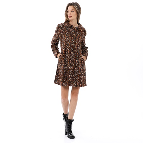 ATTRATTIVO-Γυναικείο mini φόρεμα ATTRATTIVO 9914857 καφέ