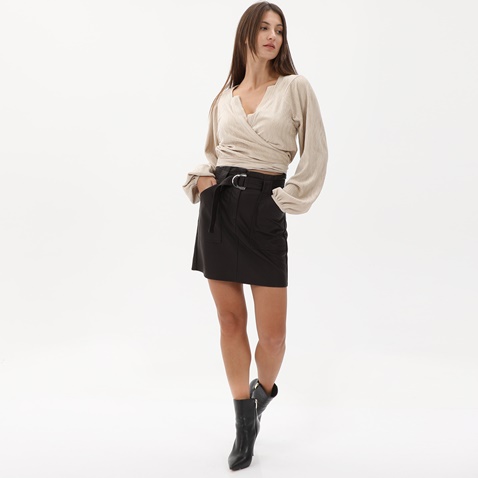 ATTRATTIVO-Γυναικεία mini φούστα ATTRATTIVO 9911853C καφέ