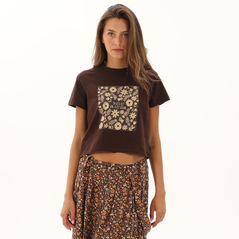 ATTRATTIVO-Γυναικείο cropped t-shirt ATTRATTIVO 9914933 σοκολατί