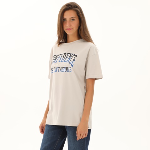 ATTRATTIVO-Γυναικείο μακρύ t-shirt ATTRATTIVO 9915241 γκρι ανοιχτό