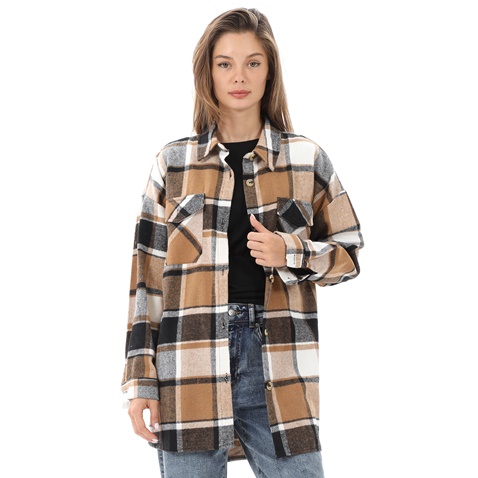 ATTRATTIVO-Γυναικείο oversized πουκάμισο ATTRATTIVO 9915244 καρό