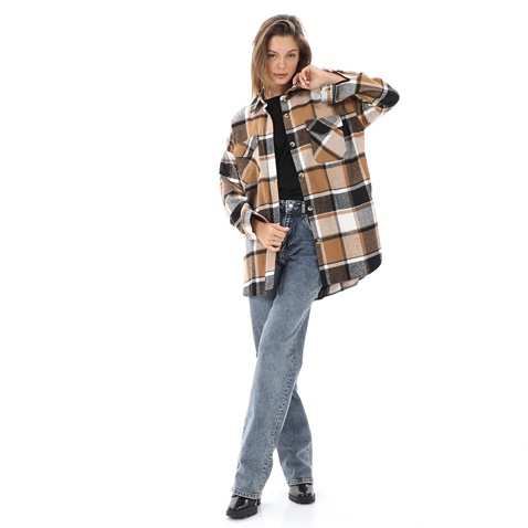 ATTRATTIVO-Γυναικείο oversized πουκάμισο ATTRATTIVO 9915244 καρό