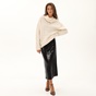 ATTRATTIVO-Γυναικείο μακρύ oversized πουλόβερ ATTRATTIVO 9P20385 εκρού
