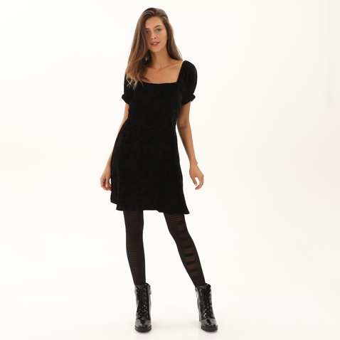 ATTRATTIVO-Γυναικείο βελούδινο mini φόρεμα ATTRATTIVO 9915751 μαύρο