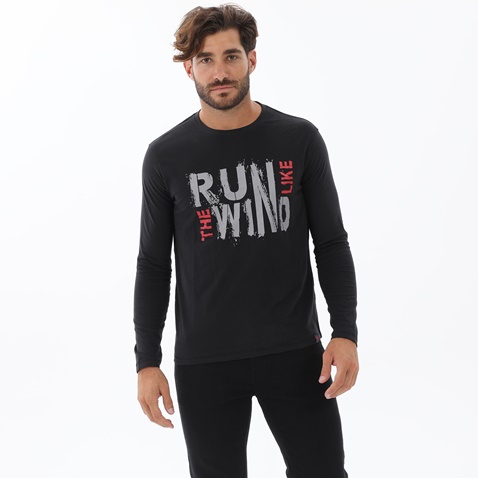 RUN-Ανδρική μπλούζα RUN 02K903792 μαύρη