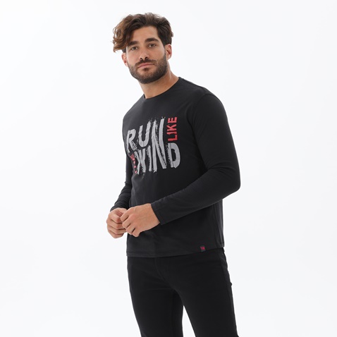 RUN-Ανδρική μπλούζα RUN 02K903792 μαύρη