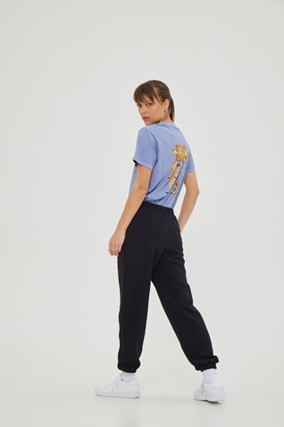 BLUE HUNTER-Unisex basic παντελόνι BLUE HUNTER 23003120101 U STYLER TERRY μαύρο