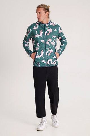 BLUE HUNTER-Ανδρικό ελαφρύ αθλητικό jacket BLUE HUNTER 23003260500 U QD CAMO πράσινο
