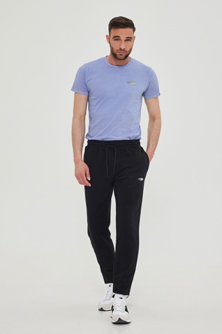 BLUE HUNTER-Ανδρικό παντελόνι φόρμας BLUE HUNTER 23001130101 M STRAIGHT TERRY μαύρο