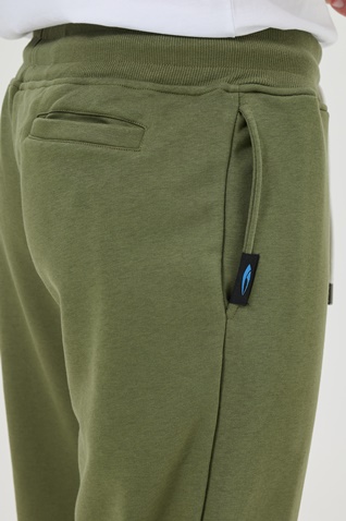 BLUE HUNTER-Ανδρικό παντελόνι φόρμας BLUE HUNTER 23001130107 M STRAIGHT TERRY χακί
