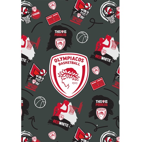 ΧΑΡΤΙΝΗ ΠΟΛΗ-Τετράδιο ριγέ Β5 OLYMPIACOS BASKETBALL HP.BTS.NOT.014 40φύλλα