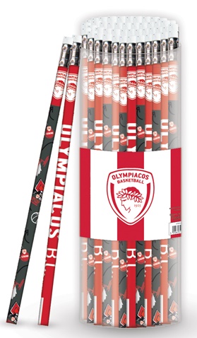 ΧΑΡΤΙΝΗ ΠΟΛΗ-Ξύλινο μολύβι με γόμα OLYMPIACOS HP.BTS.PNC.008 