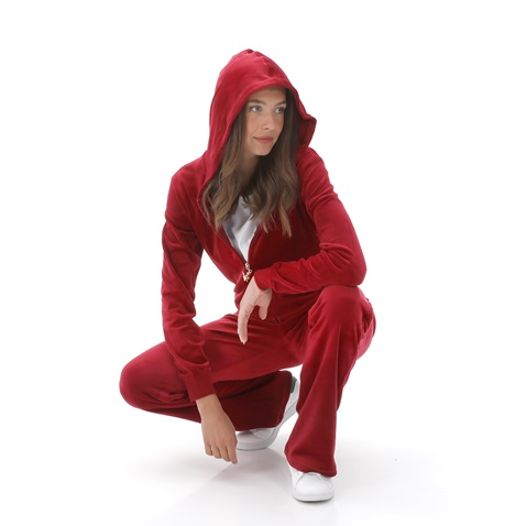 SUGARFREE-Γυναικεία βελουτέ ζακέτα SUGARFREE 23833401 κόκκινη