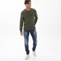 EDWARD JEANS-Ανδρική φούτερ μπλούζα EDWARD JEANS MP-N-FLS-W21-004 SIDES χακί