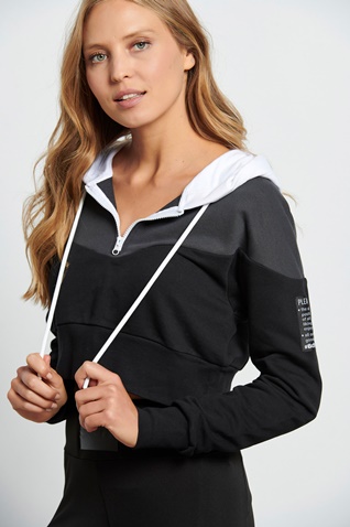 BODYTALK-Γυναικεία cropped μπλούζα BODYTALK 1222-905625 μαύρο γκρι
