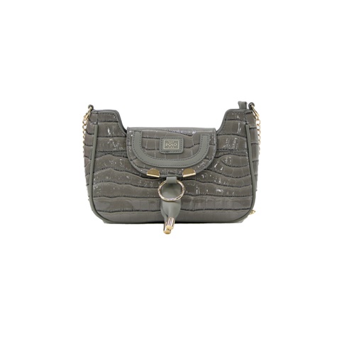 VQF POLO LINE-Γυναικεία τσάντα ώμου VQF POLO LINE 2128 HANDBAG γκρι