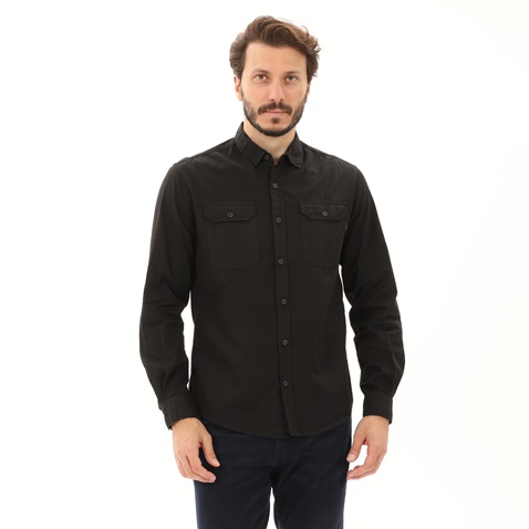 EDWARD JEANS-Ανδρικό πουκάμισο EDWARD JEANS MP-N-SRT-W22-017 MAIK-K60 μαύρο