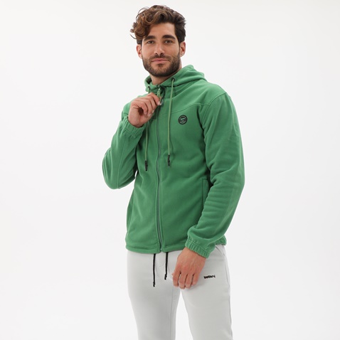 BATTERY-Ανδρική ζακέτα BATTERY 07232001 POLAR FLEECE πράσινη