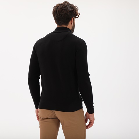 MARTIN & CO-Ανδρική πλεκτή ζακέτα MARTIN & CO 223-71-0006 μαύρη