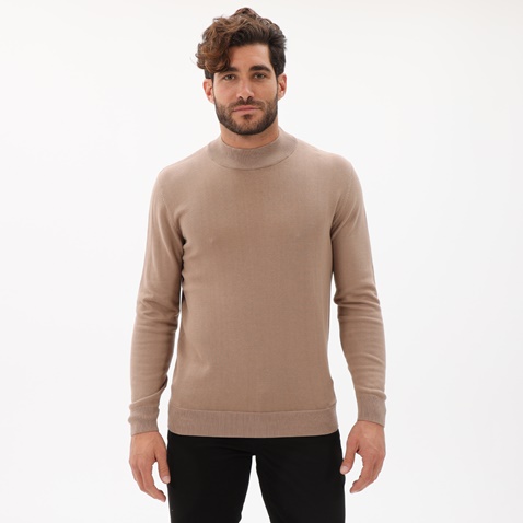 MARTIN & CO-Ανδρική πλεκτή μπλούζα MARTIN & CO 223-73-0087 μπεζ