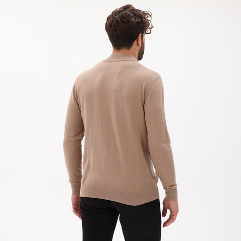MARTIN & CO-Ανδρική πλεκτή μπλούζα MARTIN & CO 223-73-0087 μπεζ