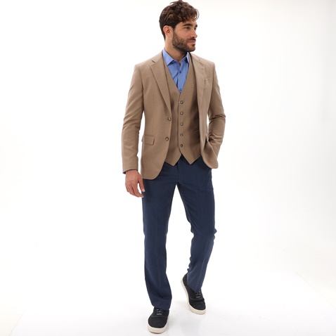 MARTIN & CO-Ανδρικό σακάκι κοστουμιού MARTIN & CO 223-21-6436 SLIM BLAZER καφέ καμηλό