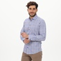 MARTIN & CO-Ανδρικό πουκάμισο MARTIN & CO 223-51-1680 SLIM FIT λευκό μπλε