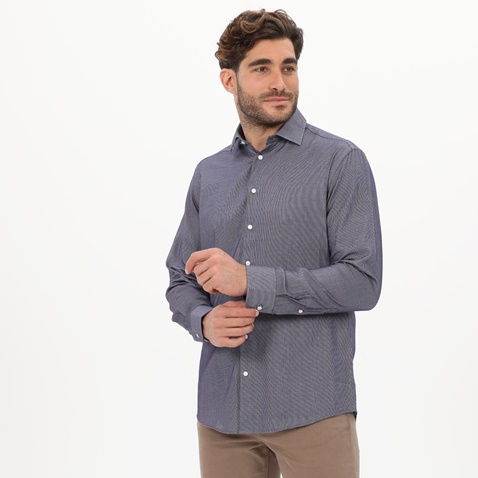 MARTIN & CO-Ανδρικό πουκάμισο MARTIN & CO  223-52-1600 COMFORT FIT μπλε