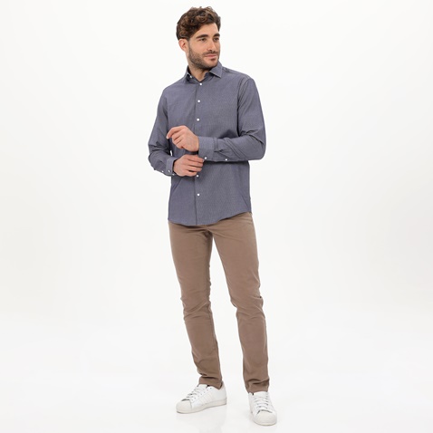 MARTIN & CO-Ανδρικό πουκάμισο MARTIN & CO  223-52-1600 COMFORT FIT μπλε