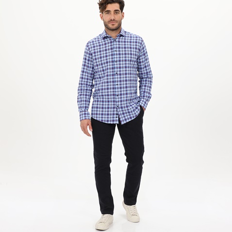 MARTIN & CO-Ανδρικό πουκάμισο MARTIN & CO  223-52-1660 COMFORT FIT λευκό μπλε κόκκινο