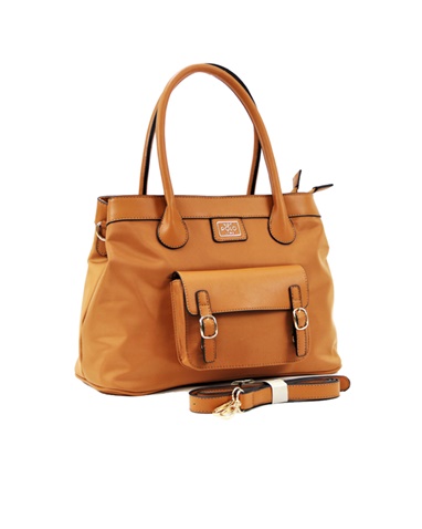 VQF POLO LINE-Γυναικεία τσάντα χειρός VQF POLO LINE 2104 καφέ