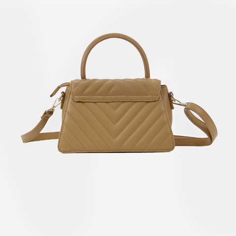 VQF POLO LINE-Γυναικεία τσάντα ώμου VQF POLO LINE 2118 HANDBAG καφέ καμηλό