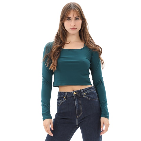 KENDALL+KYLIE-Γυναικείο cropped top KENDALL+KYLIE KKW.2W1.016.012 CROSSED μπλε