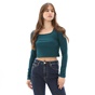 KENDALL+KYLIE-Γυναικείο cropped top KENDALL+KYLIE KKW.2W1.016.012 CROSSED μπλε