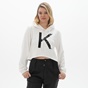 KENDALL+KYLIE-Γυναικεία cropped φούτερ μπλούζα KENDALL+KYLIE KKW.2W1.016.013 λευκή