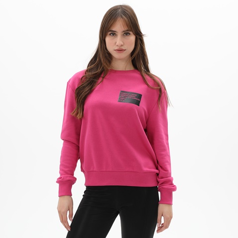 KENDALL+KYLIE-Γυναικεία φούτερ μπλούζα KENDALL+KYLIE KKW.2W1.016.038 PATCH COLLEGE φούξια