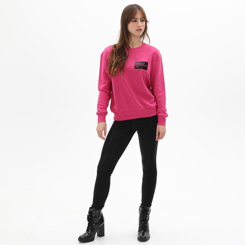KENDALL+KYLIE-Γυναικεία φούτερ μπλούζα KENDALL+KYLIE KKW.2W1.016.038 PATCH COLLEGE φούξια