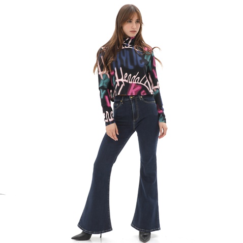 KENDALL+KYLIE-Γυναικεία μπλούζα ζιβάγκο KENDALL+KYLIE KKW.2W1.016.042 PSYCHO PRINT πολύχρωμη