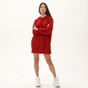KENDALL+KYLIE-Γυναικείο oversized mini φόρεμα KENDALL+KYLIE KKW.2W1.016.048 VELOUR COMBO κόκκινο