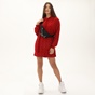 KENDALL+KYLIE-Γυναικείο oversized mini φόρεμα KENDALL+KYLIE KKW.2W1.016.048 VELOUR COMBO κόκκινο
